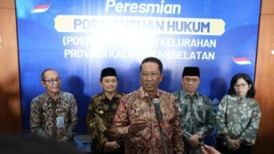 Didampingi Wagub Hasnuryadi, Menteri Hukum RI Resmikan Pos Bantuan Hukum Desa dan Kelurahan se-Kalsel
