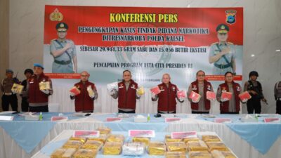 Polda Kalsel Ringkus Jaringan Narkoba Antarprovinsi, Gagalkan Peredaran 29,9 Kg Sabu dan 15.056 Ekstasi