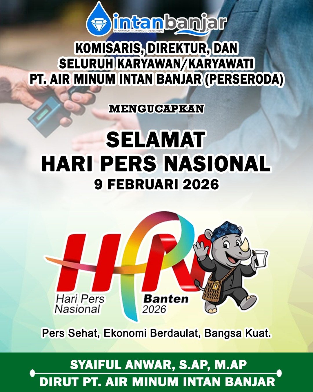 Syaiful Anwar SAP MAP PTAM Intan Banjar Mengucapkan Selamat Hari Pers Nasional 9 Februari 2026