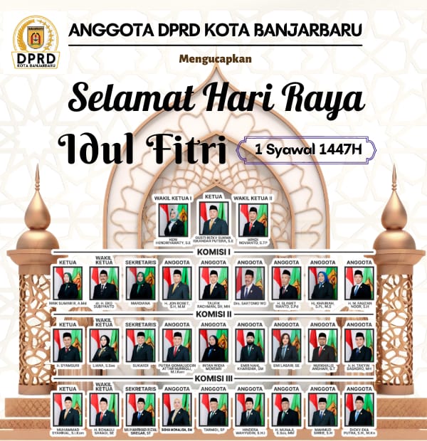 DPRD Banjarbaru Mengucapkan Selamat Hari Raya Idul Fitri 1447 Hijriah