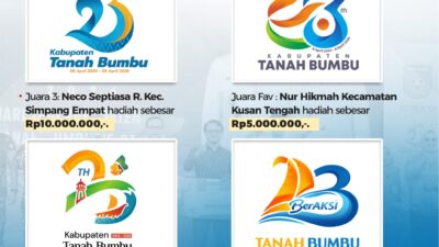 Aksi Inovasi Tanbu 2026, Bupati Andi Rudi Latif Apresiasi Karya Desainer Lokal di Lomba Logo HUT ke-23 Tanah Bumbu
