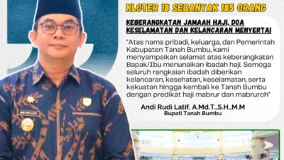 Tanah Bumbu Lepas 239 Jamaah Calon Haji, Bupati Andi Rudi Latif Sampaikan Jaga Kesehatan