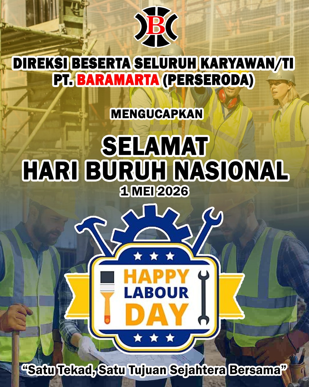 PT Baramarta Perseroda Mengucapkan Selamat Hari Buruh 1 Mei 2026