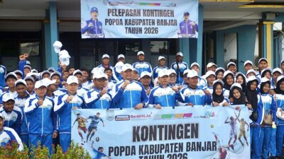 Sekda Banjar Lepas Kontingen Popda 2026, Jaga Nama Baik dan Junjung Sportivitas