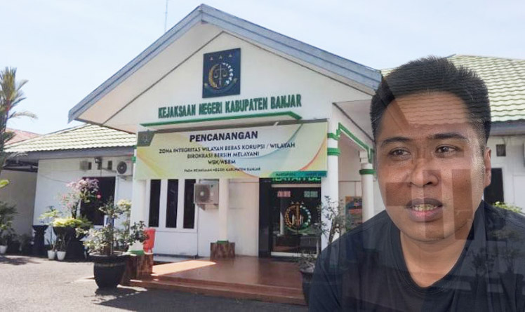 Kantor Kejari Banjar dengan insert Mantan Kepala Desa Batu Tanam, Kecamatan Simpang Empat, Kabupaten Banjar.