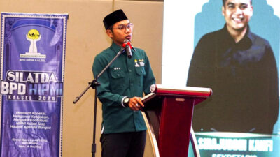Muhammad Ramli Jauhari saat memberikan sambutan usai pelantikan.