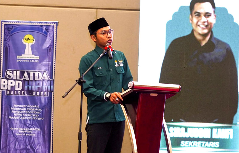 Muhammad Ramli Jauhari saat memberikan sambutan usai pelantikan.