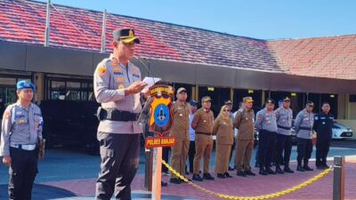 Kapolres Banjar Pimpin Apel Pergeseran Pasukan Pengamanan Pilkades Serentak 2026