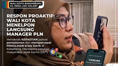 Wali Kota Banjarbaru Desak PLN Beri Kepastian Jadwal Pemadaman dan Percepat Pemulihan Listrik