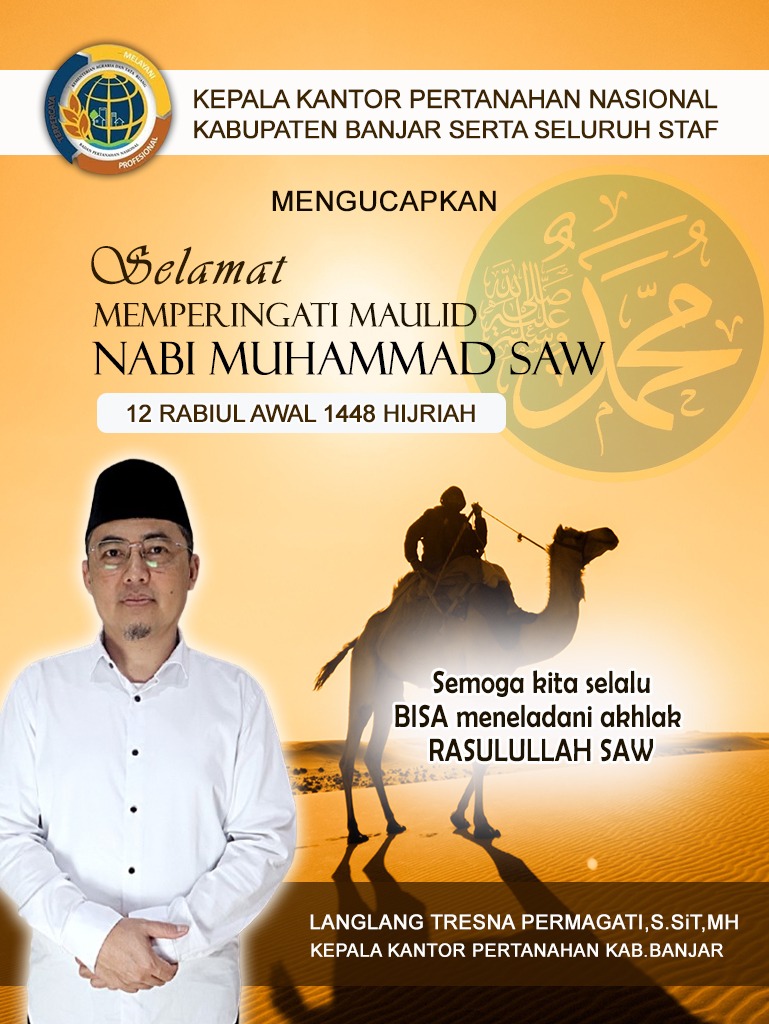 Langlang Tresna Permagati Kepala Kantor Pertanahan Kabupaten Banjar Memperingati Maulid Nabi Muhammad SAW 1448 Hijriah